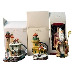 Hallmark Keepsake Lot‎ 2007 READ + 2009 Lighthouse Greetings & 1995 St Nicholas